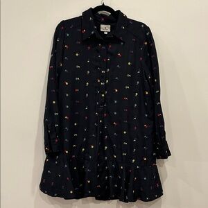 Tuckernuck Navy Floral Embroidered Dress Sz XS